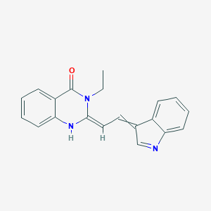 molecular formula C20H17N3O B177799 (2Z)-3-ethyl-2-(2-indol-3-ylideneethylidene)-1H-quinazolin-4-one CAS No. 5806-43-9