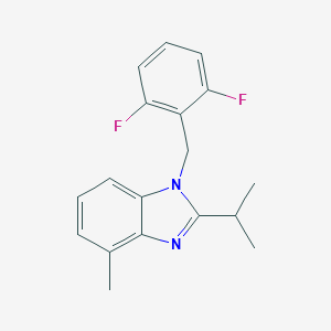 B177850 1H-Benzimidazole, 1-((2,6-difluorophenyl)methyl)-4-methyl-2-(1-methylethyl)- CAS No. 199594-67-7