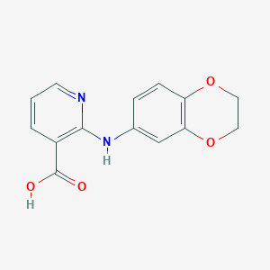 molecular formula C14H12N2O4 B177863 2-((2,3-Dihydrobenzo[b][1,4]dioxin-6-yl)amino)nicotinic acid CAS No. 173095-01-7