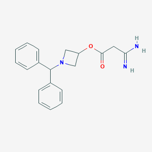 molecular formula C19H21N3O2 B177867 1-Benzhydrylazetidin-3-yl 3-amino-3-iminopropanoate CAS No. 116574-09-5