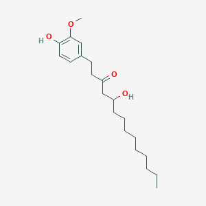 molecular formula C21H34O4 B177909 5-Hydroxy-1-(4-hydroxy-3-methoxyphenyl)tetradecan-3-one CAS No. 107257-18-1