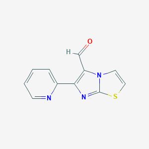 molecular formula C11H7N3OS B177955 6-(Pyridin-2-yl)imidazo[2,1-b]thiazole-5-carbaldehyde CAS No. 139359-78-7