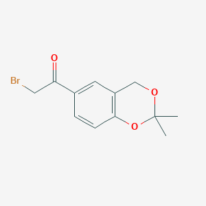 molecular formula C12H13BrO3 B177962 2-bromo-1-(2,2-dimethyl-4H-1,3-benzodioxin-6-yl)ethanone CAS No. 102293-80-1