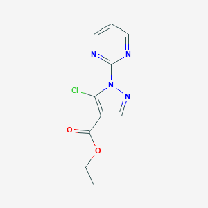 molecular formula C10H9ClN4O2 B178041 ethyl 5-chloro-1-(pyrimidin-2-yl)-1H-pyrazole-4-carboxylate CAS No. 104909-40-2