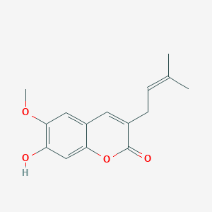 molecular formula C15H16O4 B017806 7-Hydroxy-6-methoxy-3-prenylcoumarin CAS No. 299159-90-3