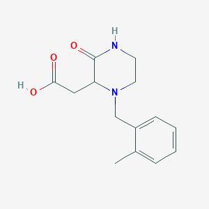 molecular formula C14H18N2O3 B178083 2-[1-(2-Methylbenzyl)-3-oxo-2-piperazinyl]-acetic acid CAS No. 1022918-77-9