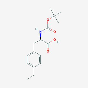 molecular formula C16H23NO4 B178136 (R)-2-(Tert-butoxycarbonylamino)-3-(4-ethylphenyl)propanoic acid CAS No. 114359-37-4