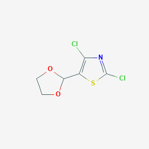 molecular formula C6H5Cl2NO2S B178178 2,4-Dichloro-5-(1,3-dioxolan-2-yl)-1,3-thiazole CAS No. 141764-85-4