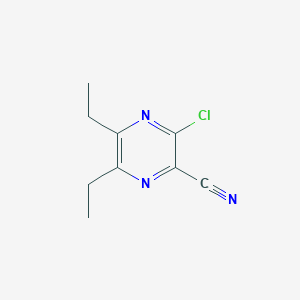 molecular formula C9H10ClN3 B178180 3-Chloro-5,6-diethylpyrazine-2-carbonitrile CAS No. 181284-17-3