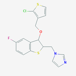B017826 5-Fluoro-3-[(2-chloro-3-thienyl)methoxy]-2-[(1H-imidazol-1-yl)methyl]-2,3-dihydrobenzo[b]thiophene CAS No. 109425-68-5