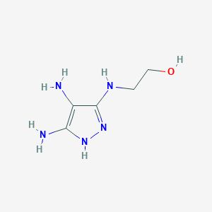 molecular formula C5H11N5O B178277 2-((3,4-Diamino-1H-pyrazol-5-yl)amino)ethanol CAS No. 199342-15-9
