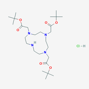 molecular formula C26H51ClN4O6 B178289 Tert-butyl 2-[4,7-bis[2-[(2-methylpropan-2-yl)oxy]-2-oxoethyl]-1,4,7,10-tetrazacyclododec-1-yl]acetate;hydrochloride CAS No. 173526-92-6