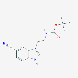 molecular formula C16H19N3O2 B178330 tert-Butyl (2-(5-cyano-1H-indol-3-yl)ethyl)carbamate CAS No. 144035-34-7