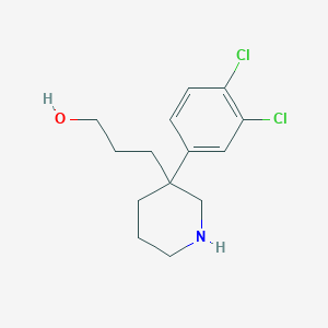 molecular formula C14H19Cl2NO B178343 3-(3-(3,4-Dichlorophenyl)piperidin-3-YL)propan-1-OL CAS No. 182621-51-8