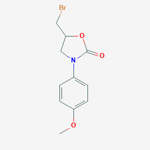 molecular formula C11H12BrNO3 B178345 5-(Bromomethyl)-3-(4-methoxyphenyl)-1,3-oxazolidin-2-one CAS No. 121082-86-8