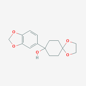 molecular formula C15H18O5 B178395 8-(苯并[d][1,3]二氧杂环-5-基)-1,4-二氧杂螺[4.5]癸环-8-醇 CAS No. 150019-56-0