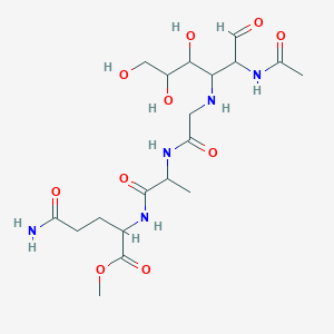 molecular formula C19H33N5O10 B017845 N-(2-Acetamido-2,3-dideoxyglucos-3-yl)glycyl-alanyl-glutamine methyl ester CAS No. 107910-44-1