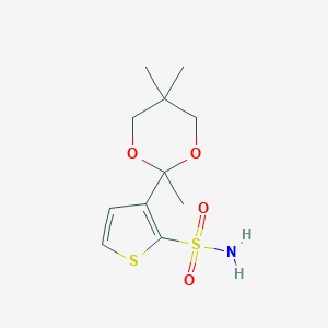 molecular formula C11H17NO4S2 B178477 3-(2,5,5-三甲基-1,3-二氧杂环-2-基)噻吩-2-磺酰胺 CAS No. 138890-87-6