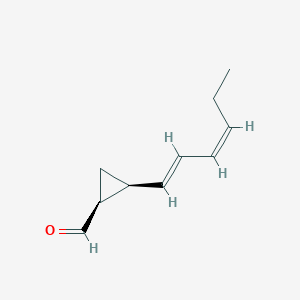 B178527 Cyclopropanecarboxaldehyde, 2-(1,3-hexadienyl)-, [1S-[1alpha,2alpha(1E,3Z)]]-(9CI) CAS No. 197579-08-1