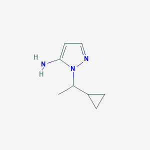 molecular formula C8H13N3 B178555 1-(1-cyclopropylethyl)-1H-pyrazol-5-amine CAS No. 890591-87-4