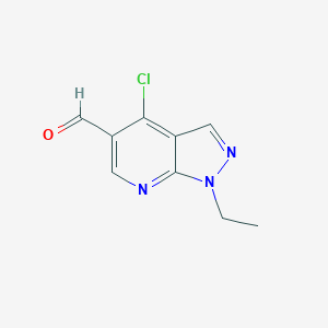 B178677 4-chloro-1-ethyl-1H-pyrazolo[3,4-b]pyridine-5-carbaldehyde CAS No. 106447-88-5