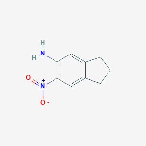 molecular formula C9H10N2O2 B178712 6-nitro-2,3-dihydro-1H-inden-5-amine CAS No. 52957-66-1