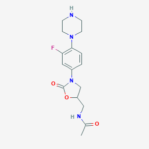 molecular formula C16H21FN4O3 B178731 N-[[3-(3-Fluoro-4-(piperazin-1-YL)phenyl)-2-oxooxazolidin-5-YL]methyl]acetamide CAS No. 154590-43-9