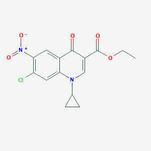 molecular formula C15H13ClN2O5 B178736 Ethyl 7-chloro-1-cyclopropyl-6-nitro-4-oxo-1,4-dihydroquinoline-3-carboxylate CAS No. 127625-17-6