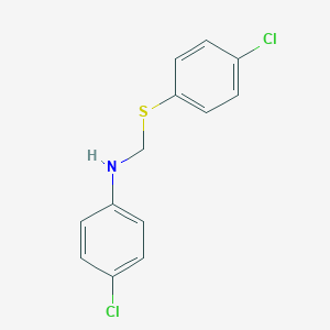 molecular formula C13H11Cl2NS B178854 4-chloro-N-[(4-chlorophenyl)sulfanylmethyl]aniline CAS No. 107623-18-7