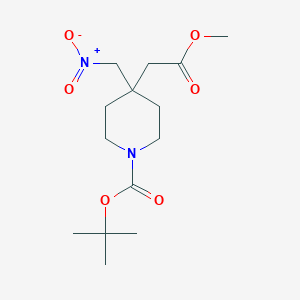 molecular formula C14H24N2O6 B178902 叔丁基 4-(2-甲氧基-2-氧代乙基)-4-(硝基甲基)哌啶-1-羧酸酯 CAS No. 169206-66-0