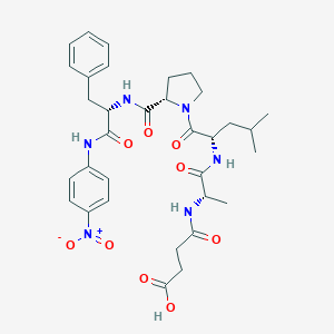molecular formula C33H42N6O9 B178906 Suc-Ala-Leu-Pro-Phe-PNA CAS No. 128802-78-8