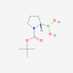 molecular formula C9H18BNO4 B178953 N-Boc-Pyrrolidin-2-(S)-ylboronic acid CAS No. 149716-79-0