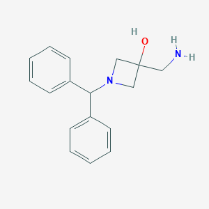 molecular formula C17H20N2O B178960 3-(Aminomethyl)-1-benzhydrylazetidin-3-OL CAS No. 151097-26-6