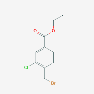 molecular formula C10H10BrClO2 B179027 Benzoic acid, 4-(broMoMethyl)-3-chloro-, ethyl ester CAS No. 133486-61-0