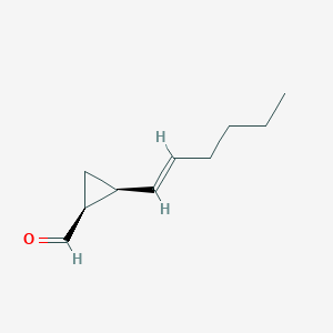 molecular formula C10H16O B179053 Cyclopropanecarboxaldehyde, 2-(1-hexenyl)-, [1S-[1alpha,2alpha(E)]]-(9CI) CAS No. 197579-06-9