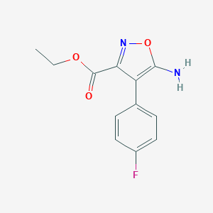 molecular formula C12H11FN2O3 B179176 5-氨基-4-(4-氟苯基)异恶唑-3-甲酸乙酯 CAS No. 127919-68-0