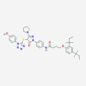 B017928 4-[2,4-bis(2-methylbutan-2-yl)phenoxy]-N-[4-[4-[1-(4-hydroxyphenyl)tetrazol-5-yl]sulfanyl-5-oxo-3-pyrrolidin-1-yl-4H-pyrazol-1-yl]phenyl]butanamide CAS No. 107047-28-9