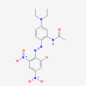 molecular formula C18H19BrN6O5 B179287 乙酰胺，N-[2-[(2-溴-4,6-二硝基苯基)偶氮]-5-(二乙氨基)苯基]- CAS No. 52697-38-8