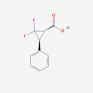 molecular formula C10H8F2O2 B179510 Cyclopropanecarboxylic acid, 2,2-difluoro-3-phenyl-, (1S,3S)- CAS No. 646995-45-1