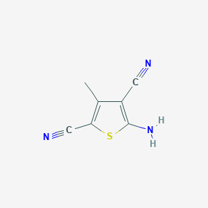 molecular formula C7H5N3S B179578 5-Amino-3-methylthiophene-2,4-dicarbonitrile CAS No. 52603-48-2