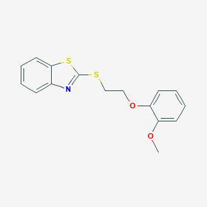 molecular formula C16H15NO2S2 B179595 2-{[2-(2-Methoxyphenoxy)ethyl]sulfanyl}-1,3-benzothiazole CAS No. 5838-27-7
