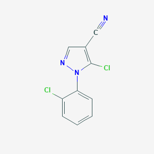 molecular formula C10H5Cl2N3 B179638 5-Chloro-1-(2-chlorophenyl)-1H-pyrazole-4-carbonitrile CAS No. 102996-34-9