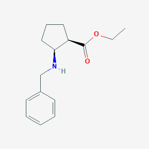 molecular formula C15H21NO2 B179669 反式-2-(苄氨基)环戊烷甲酸乙酯 CAS No. 158262-07-8