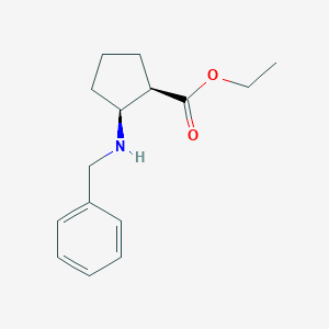 molecular formula C15H21NO2 B179669 cis-Ethyl 2-(benzylamino)cyclopentanecarboxylate CAS No. 158262-07-8