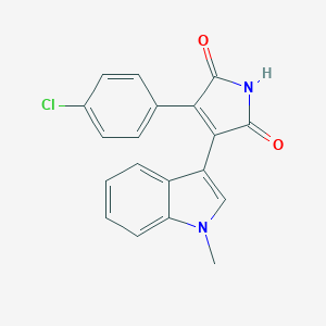 molecular formula C19H13ClN2O2 B179886 3-(4-Chlorophenyl)-4-(1-methyl-1H-indol-3-YL)-1H-pyrrole-2,5-dione CAS No. 125313-99-7