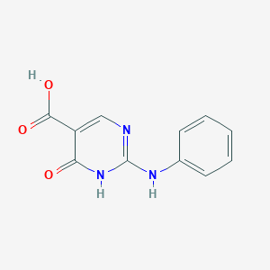 molecular formula C11H9N3O3 B179920 4-Hydroxy-2-(phenylamino)pyrimidine-5-carboxylic acid CAS No. 124769-60-4