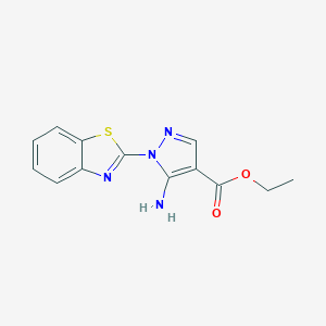 molecular formula C13H12N4O2S B180017 ethyl 5-amino-1-(1,3-benzothiazol-2-yl)-1H-pyrazole-4-carboxylate CAS No. 186340-03-4