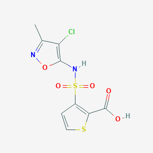 molecular formula C9H7ClN2O5S2 B180026 3-(N-(4-Chloro-3-methylisoxazol-5-yl)sulfamoyl)thiophene-2-carboxylic acid CAS No. 184040-74-2