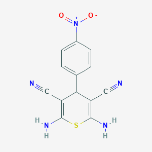 molecular formula C13H9N5O2S B180189 2,6-二氨基-4-(4-硝基苯基)-4H-硫代吡喃-3,5-二腈 CAS No. 127118-57-4