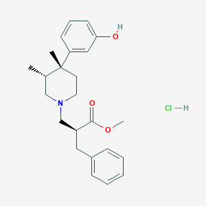 B180232 (S)-Methyl 2-benzyl-3-((3R,4R)-4-(3-hydroxyphenyl)-3,4-dimethylpiperidin-1-yl)propanoate hydrochloride CAS No. 170098-28-9